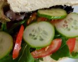 A picture of step 2 of My Buttermilk coated chicken on Soft Focaccia Bread with Salad.