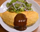 A picture of step 9 of Cheesy Omurice with Leftover Curry.