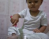 Foto langkah ke 2 dari resep Pancake Buah Naga Keju.
