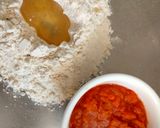 A picture of step 5 of Tricolour crispy pockets with tricolour filling.