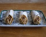 A picture of step 5 of Baked Hazelnut Cannoli with Coffee Cream.