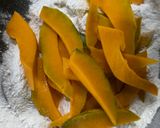 A picture of step 1 of Pumpkin Fritti with Hot Honey & Creme Fraiche (Pumpkin Stir Fry).