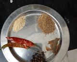 A picture of step 1 of Bhhautre chole and boiled rice.