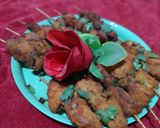 A picture of step 6 of Chicken Tikka stick boti.