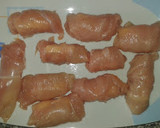 Foto del paso 1 de la receta: Rollitos de pollo rellenos de queso de cabra y sobrasada