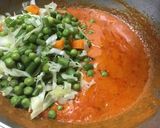A picture of step 8 of Veg. tofu sabzi.