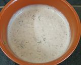 A picture of step 4 of Homemade Ranch dressing with salad and rusk toast.