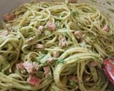 Foto langkah ke 5 dari resep Spinach matcha carbonara.
