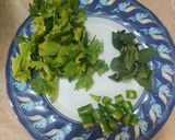 A picture of step 1 of Mint raita.