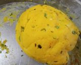A picture of step 1 of Nivgarya (steamed rice flour puri).