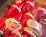 Foto del paso 4 de la receta: Pimientos rellenos de merluza y gambas “Fit”