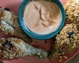 A picture of step 7 of Breadcrumb chicken drumsticks two ways.