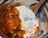A picture of step 2 of Buffalo Chicken Dip.