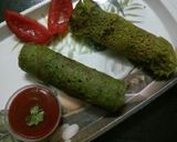A picture of step 5 of Spinach bathu chila.