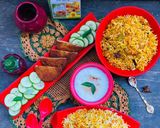 A picture of step 2 of Karachi Famous Aloo chicken biryani.