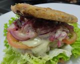 Foto del paso 13 de la receta: Hamburguesa🥩de res 🧀en pancakes🧇de vegetales🍔🥯🥞
