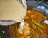 A picture of step 4 of Drumstick Potato Yogurt Curry - Sahjan Aloo Besan Kadhi - Saragva Bateta Nu Khatiyo Shaak.