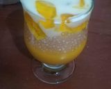A picture of step 5 of Mango Sago Jelly summer drinks🍹.