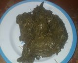 A picture of step 2 of Kwadon zogale and rice.
