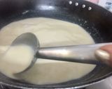 A picture of step 4 of Almond milk and Sweet Potato Soup served with Croutons.