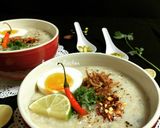 A picture of step 4 of Brown Rice & Chicken Congee.