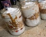 A picture of step 3 of Blueberry, Pomegranate, Peanut Butter & Plum Jam Overnight Oats.