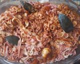Foto del paso 8 de la receta: Fideos rojos y al huevo