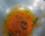 A picture of step 4 of Kolhapuri Misal Pav.
