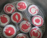 Foto langkah ke 8 dari resep Bolu Kukus Santan Merah Putih 17 Agustusan.