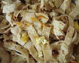 A picture of step 3 of Cheesey leftover chapati pasta.