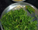 A picture of step 1 of Poi Saag and Potato Sabzi.