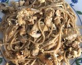 Foto del paso 7 de la receta 🍜 Espaguetis cremosos con champiñones y pollo! 🍗
