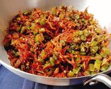 A picture of step 7 of Fried Bhindi.