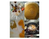 A picture of step 4 of #Mango puri with Gud keiry Garvanu Platter.