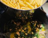 A picture of step 3 of Penne with Spinach,Beans and Sweet Sausage.