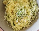 A picture of step 2 of Potato and Zucchini Fritter Nests.