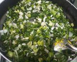 A picture of step 2 of Spring onion and bhavnagari gathiya nu shak.