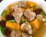 Hình bước làm 4 của món Sườn hầm bí đỏ