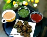 हरे प्याज़ और पालक के पकौड़े (hare pyaz aur palak ke pakode recipe in Hindi) रेसिपी चरण 4 फोटो