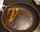 A picture of step 6 of Spinach, potato and feta "tortilla" with a fried egg.