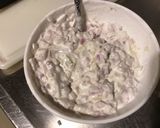 Une image de l'étape 6 de Crevettes marinées oignons de roscoff, ail fumé, citron vert, menthe et coco.