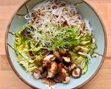 Hình bước làm 4 của món 🌱 Bún Nước Tương Nấm Hương Nướng (Bún Trộn Chay)
