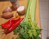 A picture of step 1 of Easy sweet potato and pointed pepper soup.