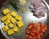A picture of step 1 of Palak Paneer.