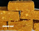 A picture of step 3 of Gud papdi (wheat jaggery dry fruit barfi).