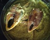A picture of step 2 of Ilish Bhape.