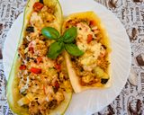 Darált hússal töltött tök és cukkini sok reszelt sajttal 🥂🥂🥂 recept fázis 10 fotója