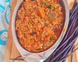 A picture of step 8 of Mogri and Eggplant Curry.