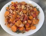Une image de l'étape 12 de Salade marinée de carottes aux tomates et jambon sauce cumin.