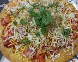 A picture of step 4 of Schezwan khakhra chaat.